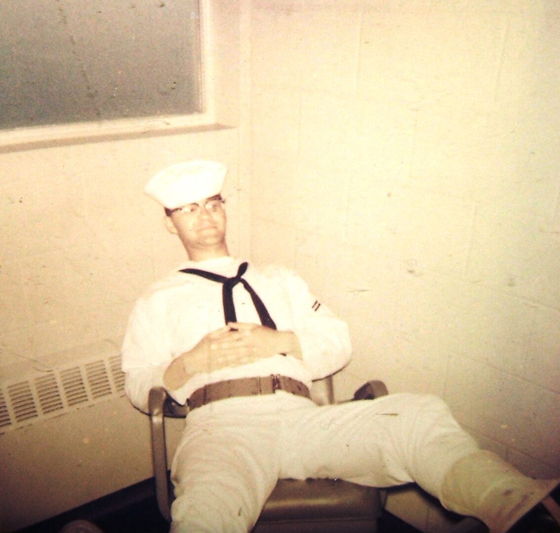 Man in sailor uniform relaxing